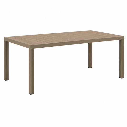 Mesa de aluminio rectangular para exterior beige 200x90x75 cm
