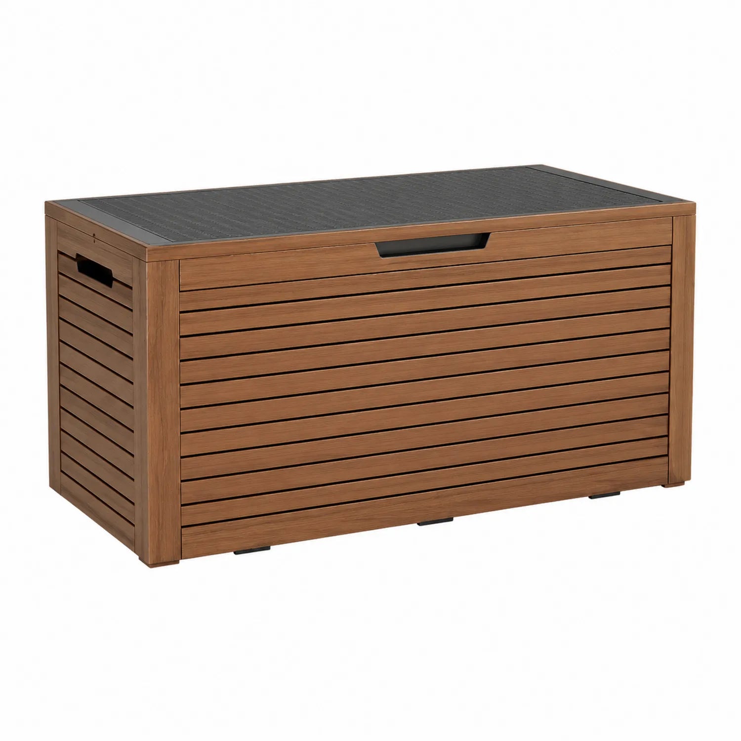 Baúl de almacenamiento de jardín madera marrón 120x60x50 cm