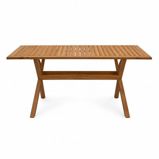 Mesa de comedor de madera de teca para exterior 180x90x75 cm